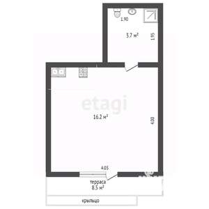 Студия квартира, вторичка, 28м2, 1/2 этаж