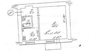 1-к квартира, вторичка, 30м2, 2/2 этаж