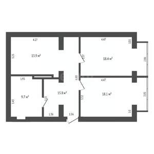 2-к квартира, вторичка, 76м2, 2/4 этаж