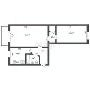 2-к квартира, вторичка, 43м2, 2/5 этаж