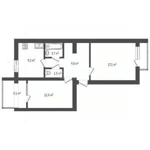 2-к квартира, вторичка, 55м2, 1/5 этаж