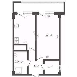 1-к квартира, вторичка, 35м2, 10/10 этаж