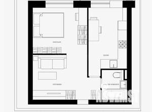 1-к квартира, вторичка, 38м2, 2/2 этаж