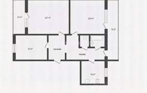 3-к квартира, вторичка, 73м2, 1/9 этаж