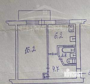 1-к квартира, вторичка, 29м2, 5/5 этаж