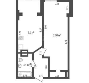1-к квартира, вторичка, 38м2, 1/12 этаж
