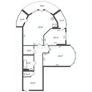 2-к квартира, вторичка, 90м2, 5/10 этаж