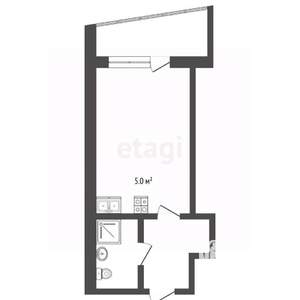 Студия квартира, вторичка, 20м2, 2/5 этаж