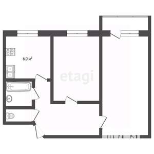 2-к квартира, вторичка, 41м2, 4/5 этаж