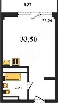 Студия квартира, вторичка, 34м2, 4/5 этаж