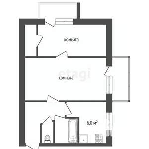 2-к квартира, вторичка, 47м2, 2/5 этаж