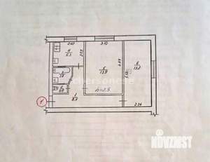 2-к квартира, вторичка, 44м2, 1/5 этаж
