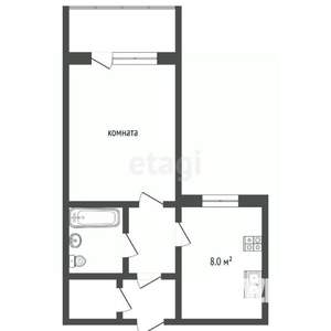 1-к квартира, вторичка, 33м2, 2/9 этаж