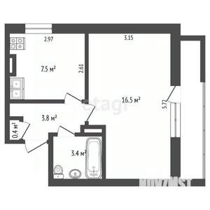 1-к квартира, вторичка, 32м2, 8/9 этаж