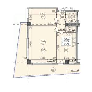 3-к квартира, строящийся дом, 105м2, 7/9 этаж