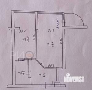 1-к квартира, вторичка, 46м2, 6/16 этаж