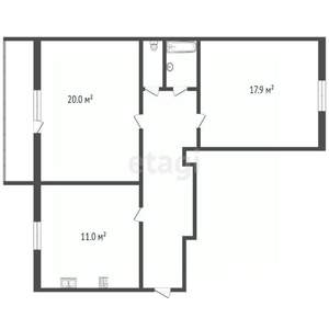 2-к квартира, вторичка, 67м2, 1/10 этаж