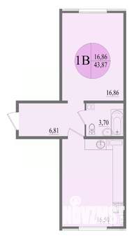 1-к квартира, вторичка, 44м2, 3/12 этаж