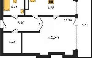 1-к квартира, вторичка, 43м2, 7/10 этаж