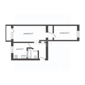 2-к квартира, вторичка, 43м2, 3/5 этаж