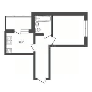 1-к квартира, вторичка, 39м2, 4/6 этаж