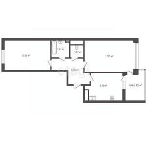 2-к квартира, вторичка, 53м2, 5/9 этаж