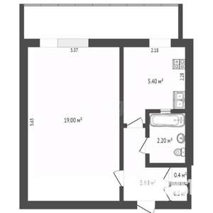 1-к квартира, вторичка, 32м2, 5/5 этаж