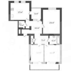3-к квартира, вторичка, 104м2, 6/8 этаж