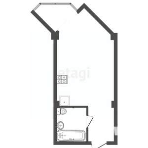 Студия квартира, вторичка, 26м2, 1/4 этаж