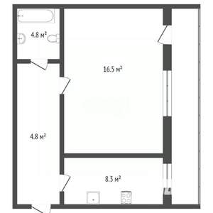 1-к квартира, вторичка, 36м2, 4/5 этаж