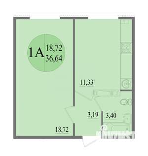 1-к квартира, вторичка, 37м2, 3/10 этаж