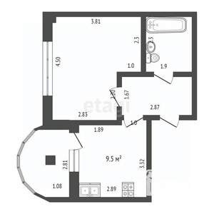 1-к квартира, сданный дом, 36м2, 3/5 этаж