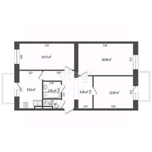 3-к квартира, вторичка, 70м2, 6/6 этаж