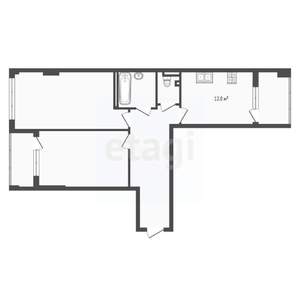 2-к квартира, вторичка, 74м2, 2/16 этаж