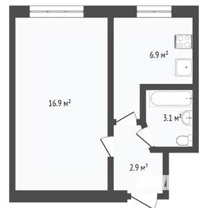 1-к квартира, вторичка, 31м2, 1/5 этаж