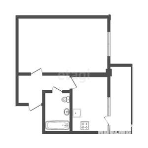 1-к квартира, вторичка, 32м2, 1/6 этаж