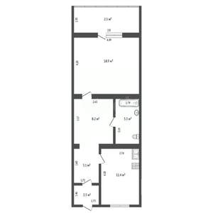 1-к квартира, вторичка, 55м2, 2/8 этаж