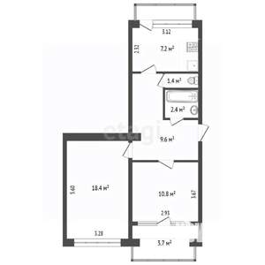 2-к квартира, вторичка, 50м2, 5/5 этаж