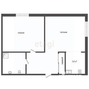 2-к квартира, вторичка, 48м2, 1/2 этаж