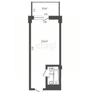 Студия квартира, вторичка, 33м2, 4/9 этаж