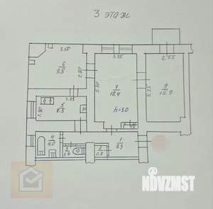 2-к квартира, вторичка, 67м2, 3/3 этаж