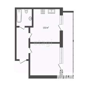 1-к квартира, вторичка, 44м2, 4/5 этаж