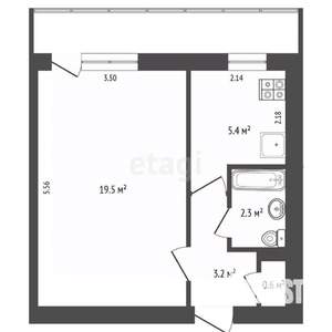 1-к квартира, вторичка, 33м2, 4/5 этаж