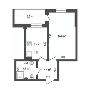 1-к квартира, вторичка, 33м2, 2/11 этаж