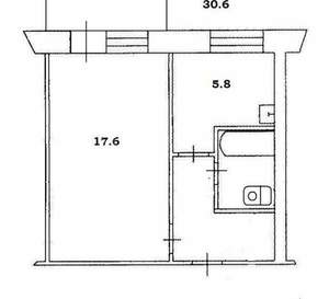 1-к квартира, вторичка, 30м2, 2/5 этаж