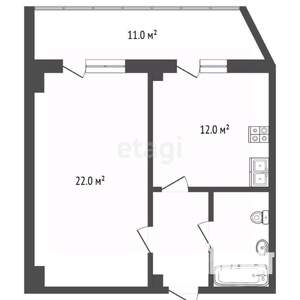 1-к квартира, вторичка, 55м2, 8/9 этаж