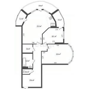 2-к квартира, вторичка, 90м2, 5/10 этаж