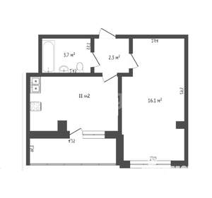 1-к квартира, вторичка, 35м2, 2/10 этаж