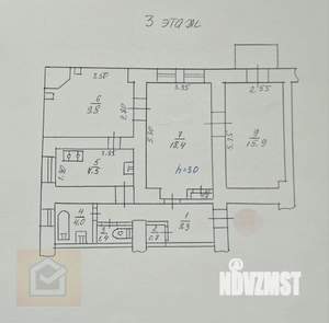 2-к квартира, вторичка, 67м2, 3/3 этаж