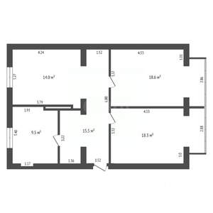 2-к квартира, вторичка, 76м2, 2/4 этаж